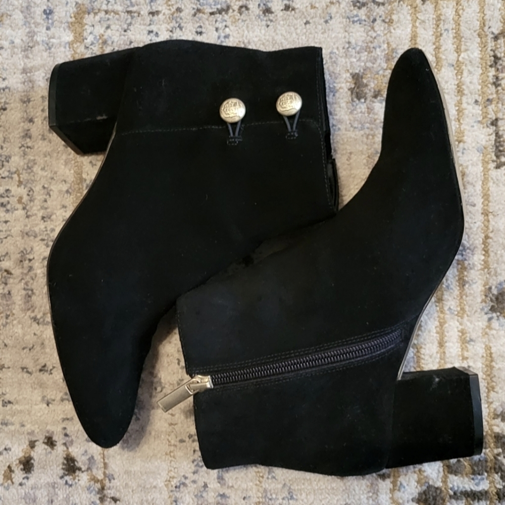 Talbots Black Suede Booties (Sz 7)